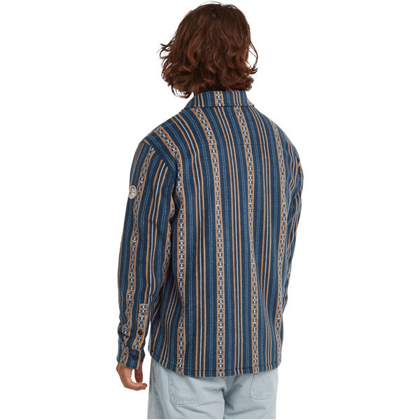 2026 O'Neill Mens O'riginals Superfleece Shirt 2350143 - Blue Originals Jstripe